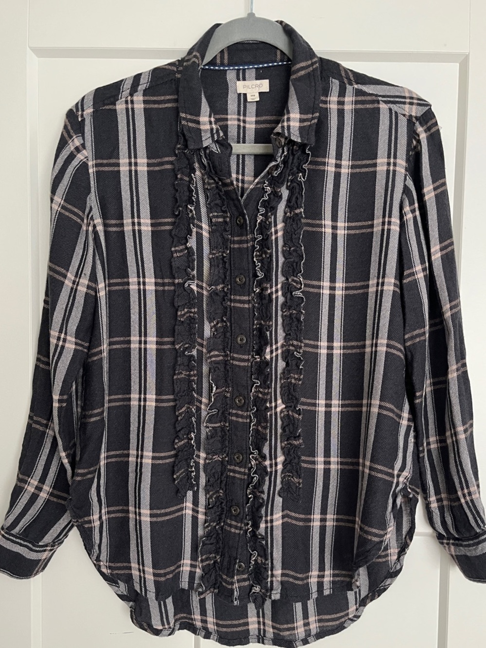 Anthropologie Pilcro Oversized Tuxedo Button Down Shirt - Size XXS - EUC - Picture 4 of 14